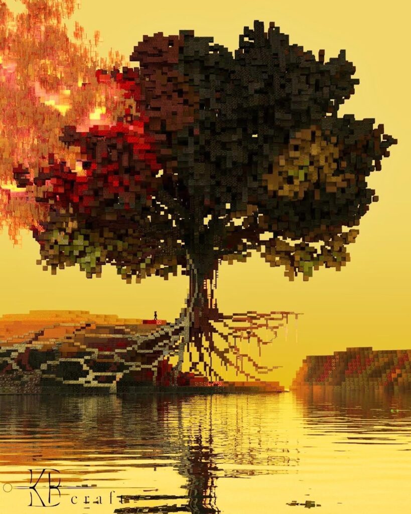 マウシュ・レヴァンドフスキの絵画「思い出の木の下で」を再現してみた