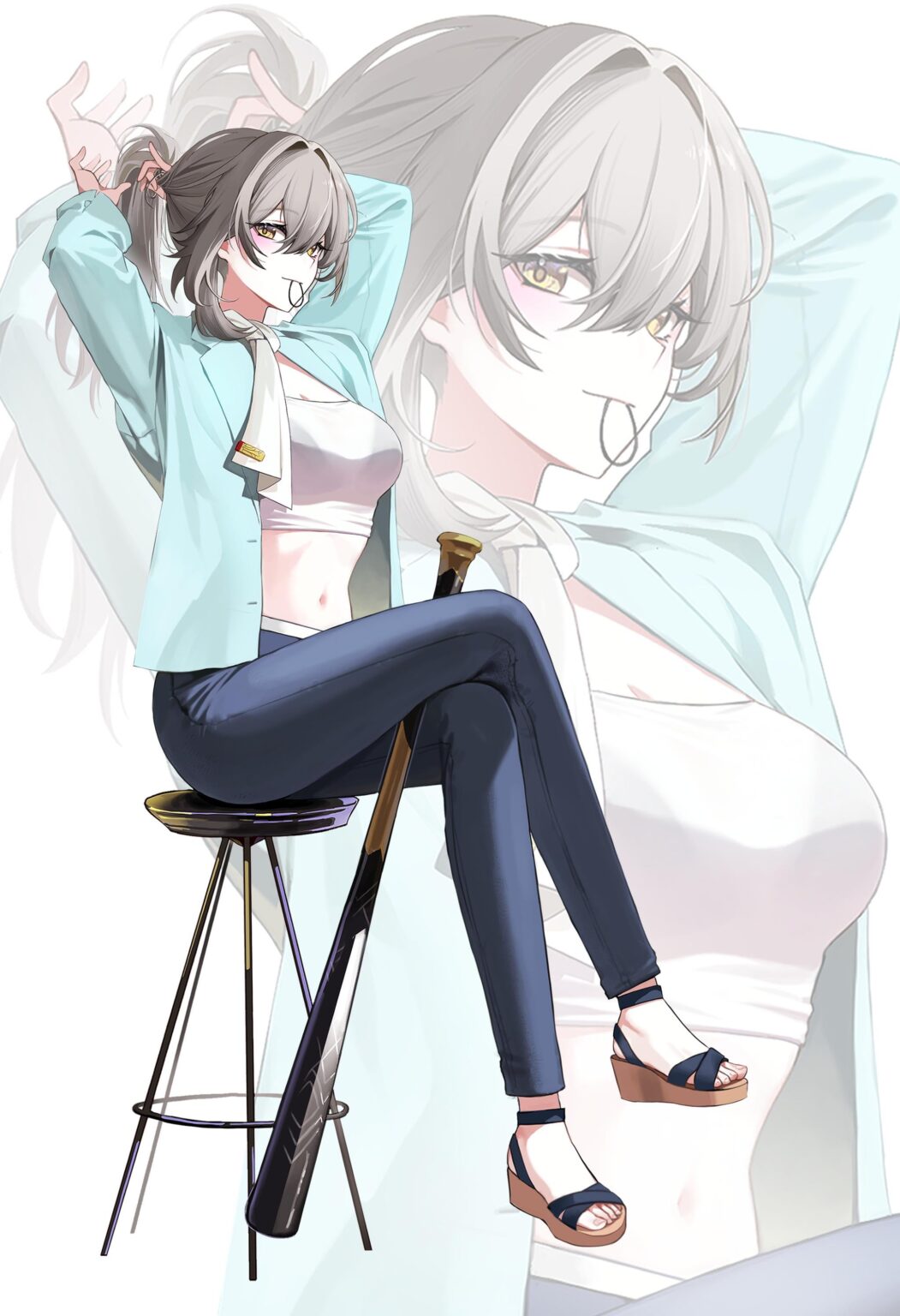 髪を束ねるステラ (アート by @sugarcanedove)