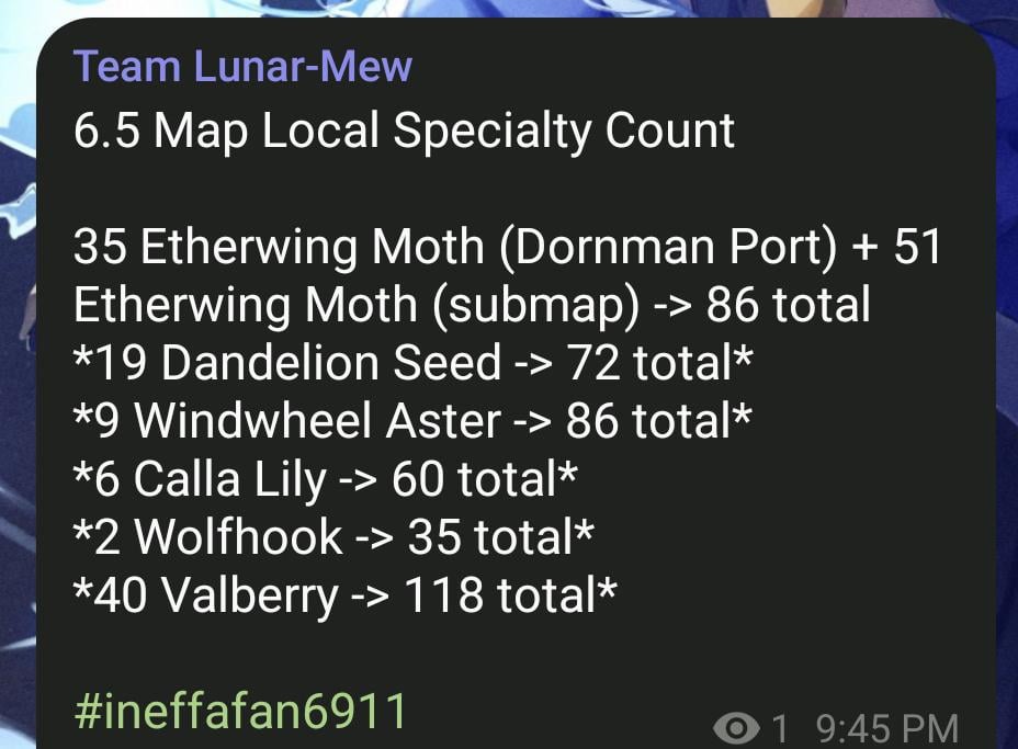 Ineffafan6911 経由で 6.5 件の新しい地元の特産品が追加されました