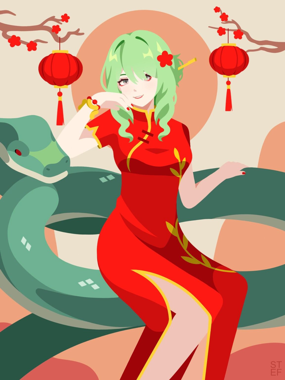 このゲームの最高の妻が新しいバトルスーツを手に入れるまでの画像、648日目：チーパオ・メビウス