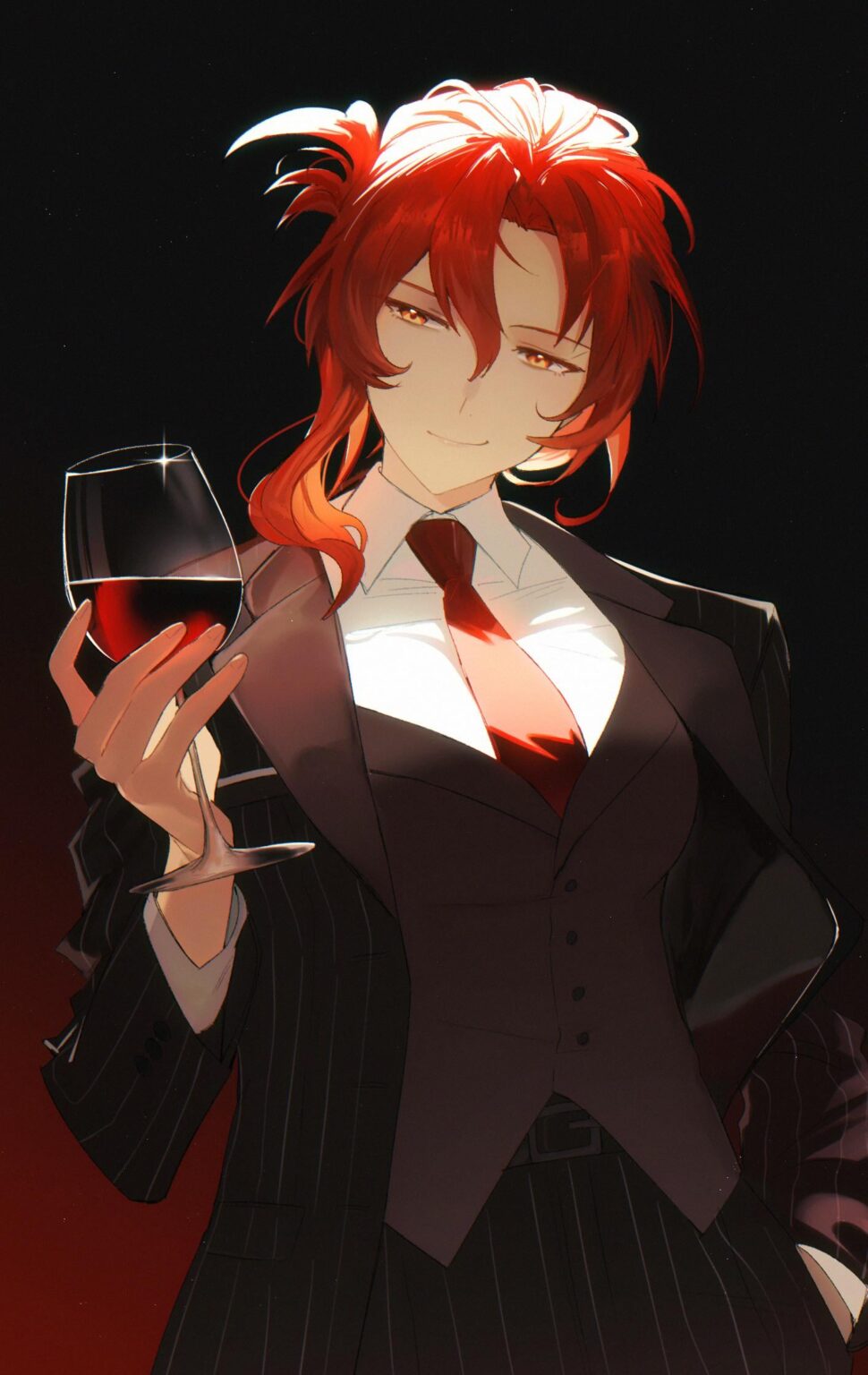 スーツを着た姫子