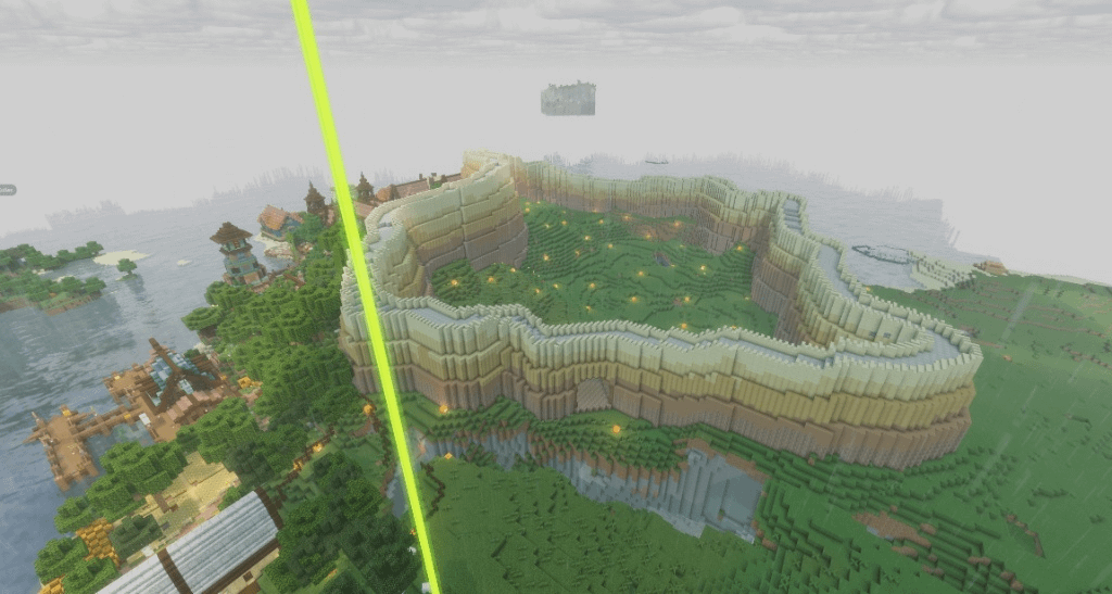 この巨大なカスタムウォールをSMPで完成させました。中に何を作りますか