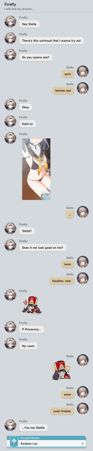 末期病気のベイとのチャット履歴 (私が作成した Firefly レンダリング)