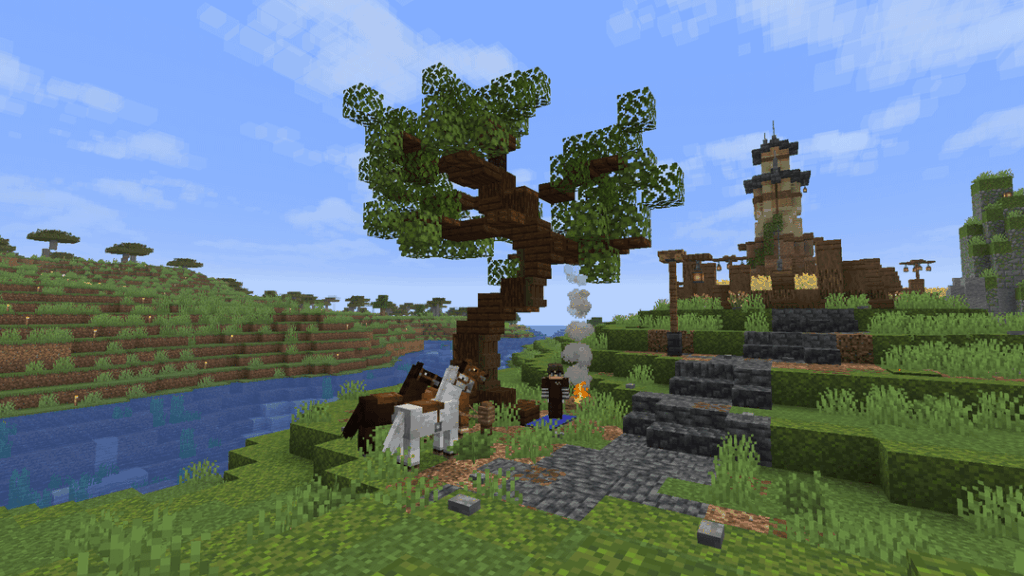 木と隣接する馬は「七王国の騎士」から作りました。