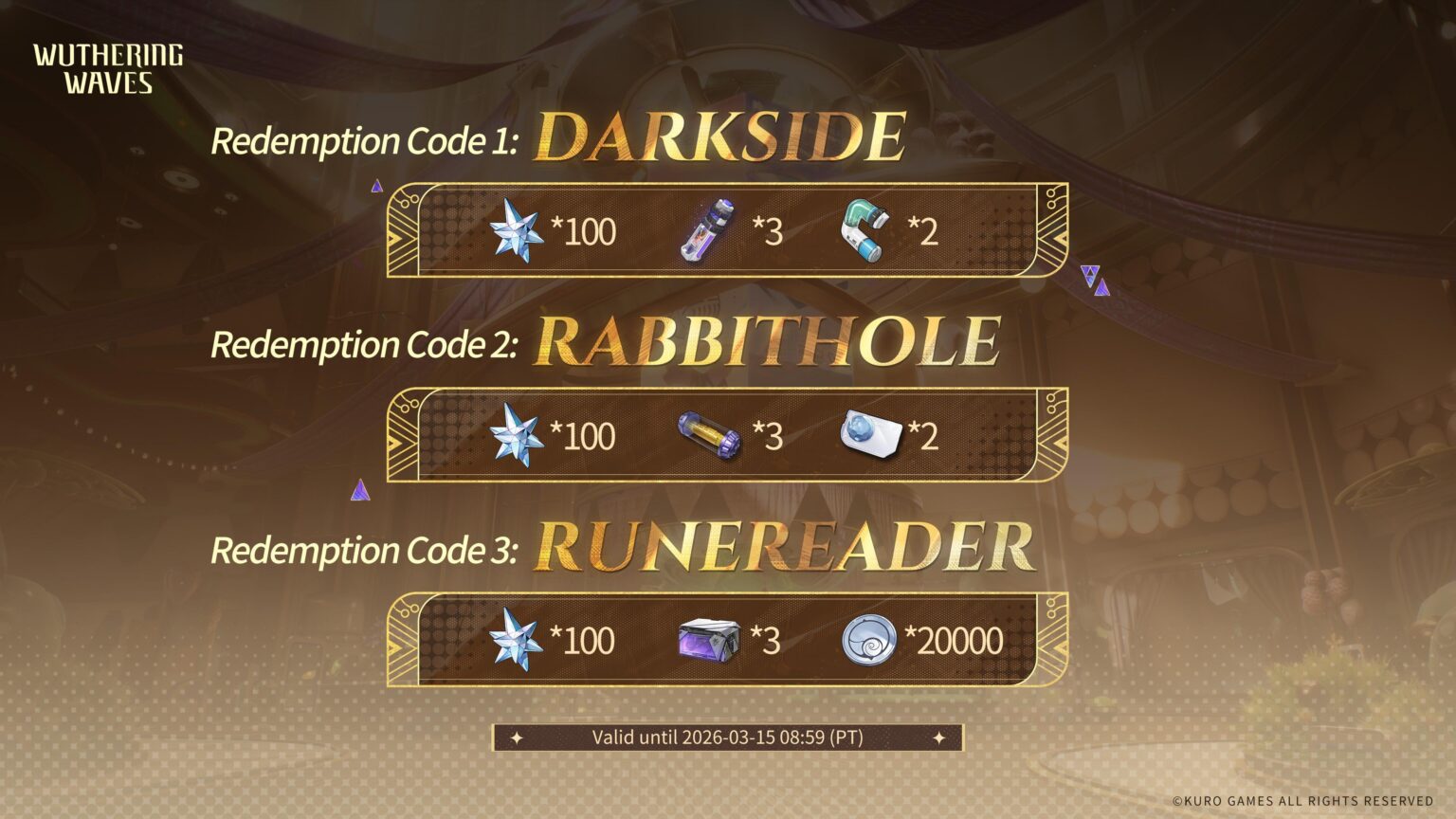 リマインダー！ライブストリーム コードを忘れないでください: DARKSIDE RABBIT HOLE RUNEREADER