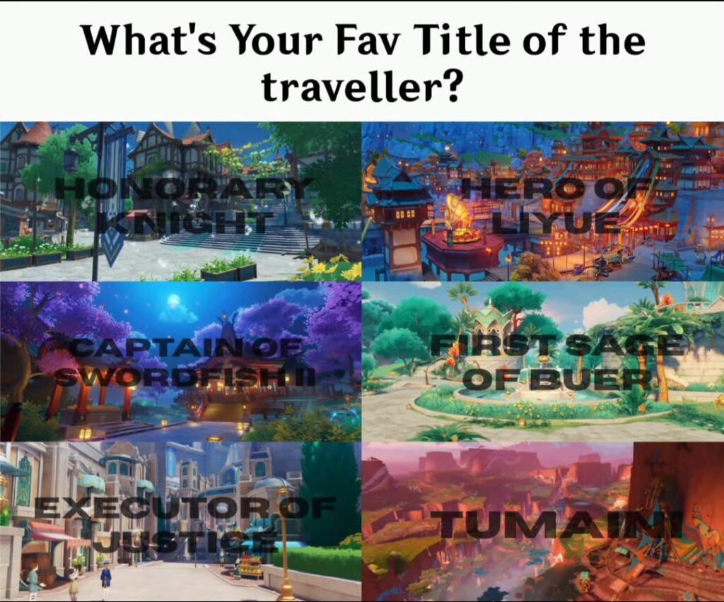 あなたのお気に入りの旅行者のタイトルは何ですか