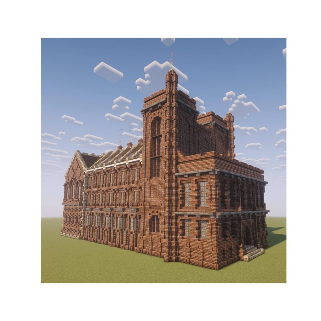 ビクトリア朝のネオゴシック様式の邸宅。英国マンチェスターのジョン・ライランズ図書館をモデルにしたシルエット