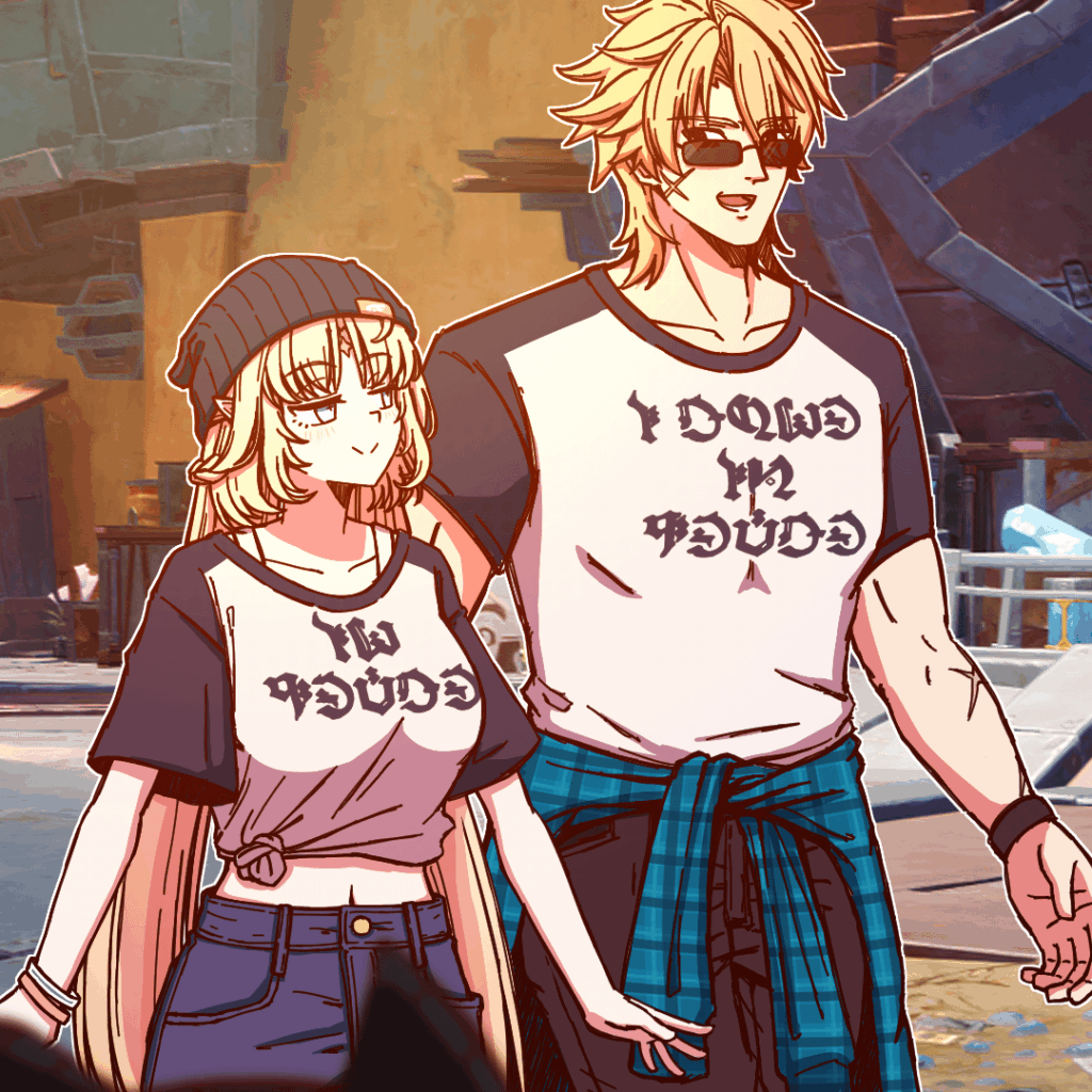 カジュアルな服装のニコールとヴァールカ