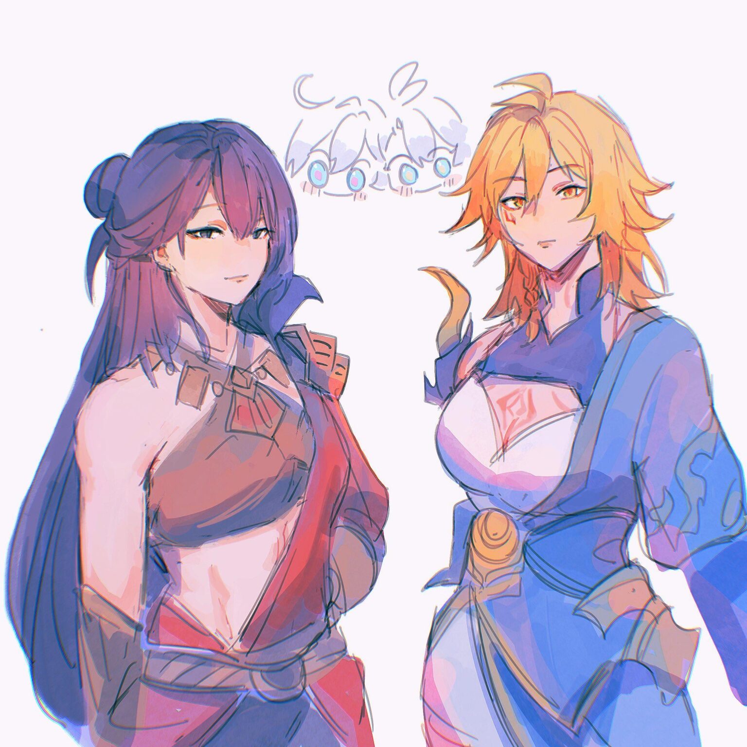 メイとフェム・ミデイの衣装交換 (@icedcaffieships より)