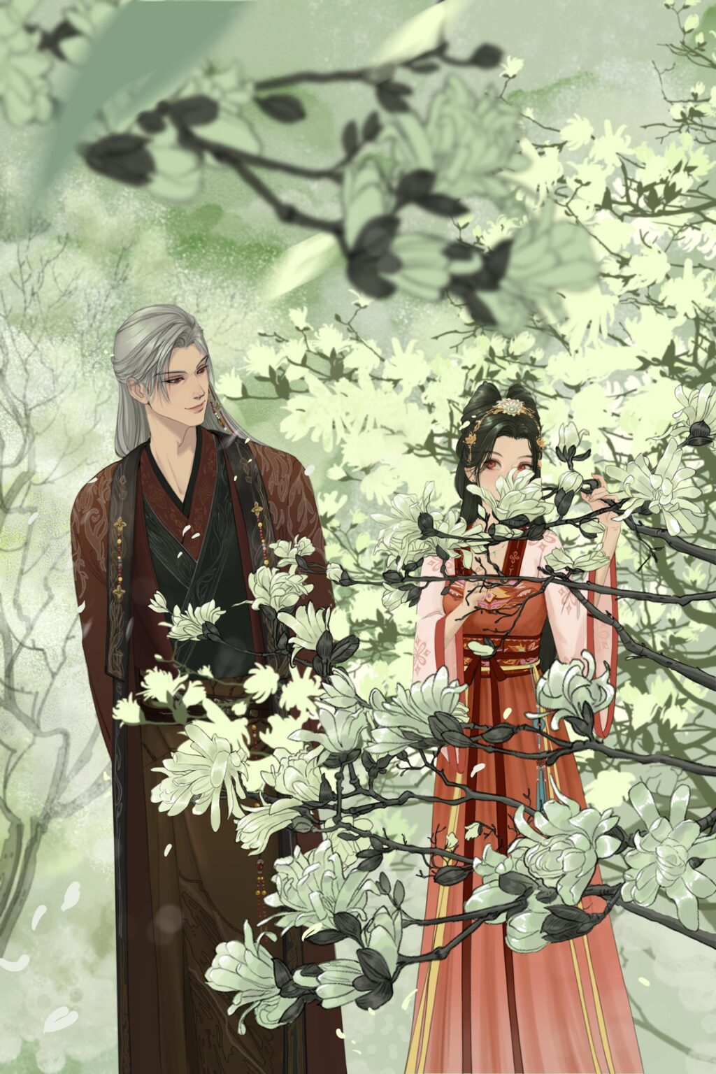 Sylus & MC - Mortality's Tenderness マグノリア ガーデン 🌸 [OC fanart]