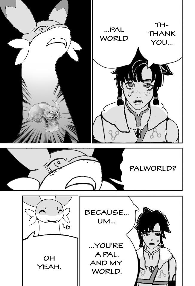 昨夜、友人を困らせるために作った、避けられないチェンソーマンのエンディングミーム、パルワールドのクロスオーバー。 [Spoilers for CSM.]