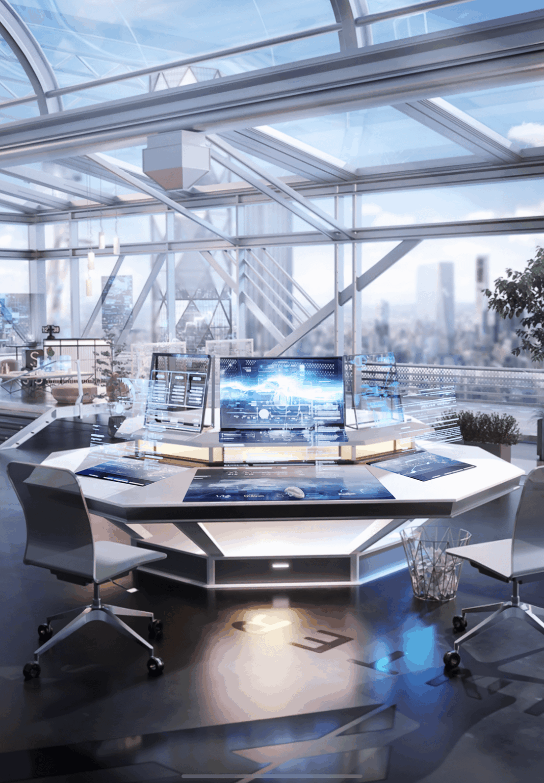 このゲームの私のお気に入りの点の 1 つは、素敵な未来的な背景アートです。