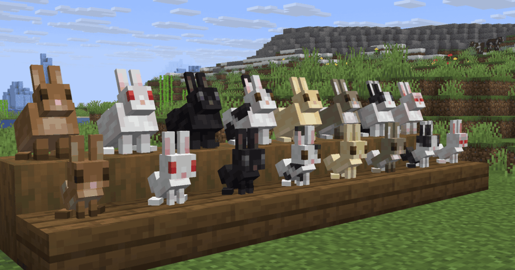 ウーパールーパーのようにウサギの目を左右と正面に入れてみました