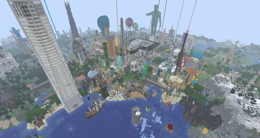 兄弟と一緒に築いた8歳の永遠の世界の写真