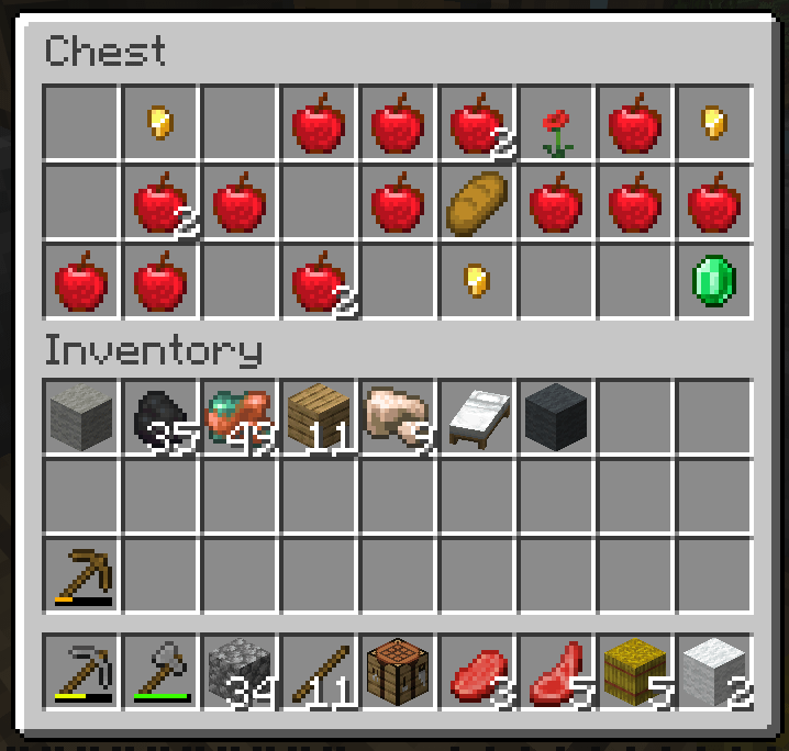 1つの宝箱から16個のリンゴを入手しました...