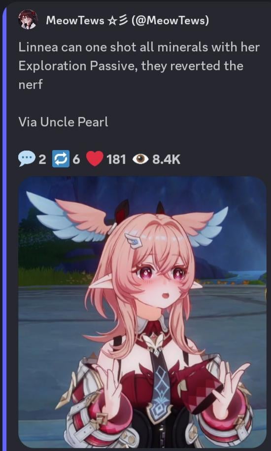 リネア採掘能力バフ