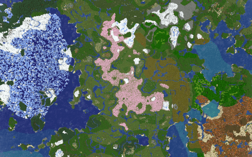 これまでに発見された中で最大のチェリー グローブ: 160 万ブロック、ほぼ世界の国境にあります。