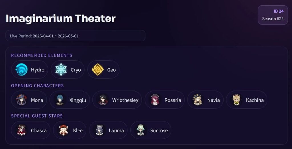 イマジナリウムシアターラインナップ 2026年4月『ルナV』