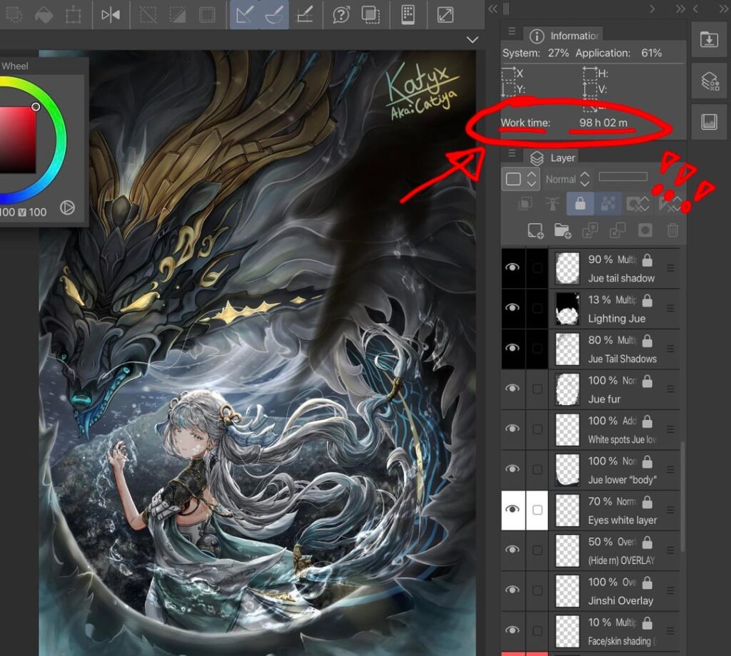 私のこの Jinhsi イラストは 98 時間以上かかったそうです… (スワイプして全体図を表示)
