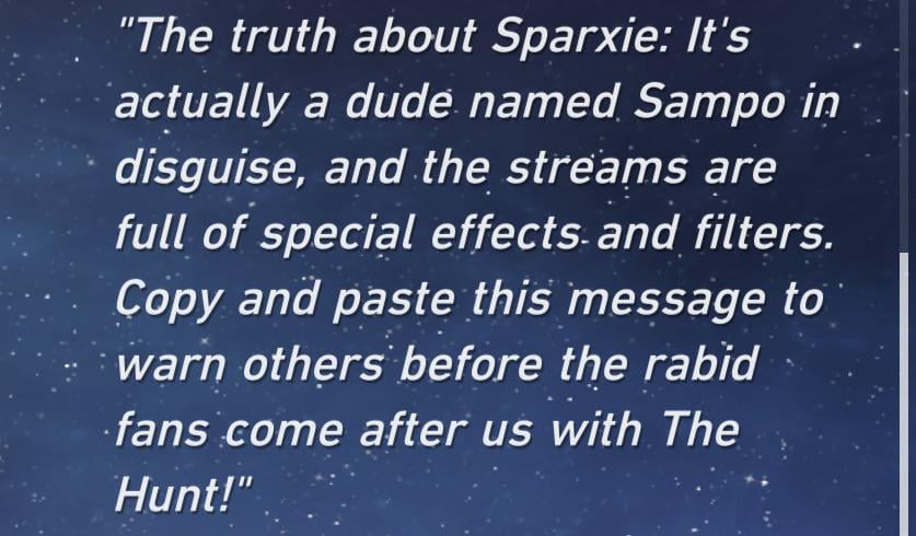 スパークシーのキャラクターストーリーのこの部分は私を驚かせます 😂