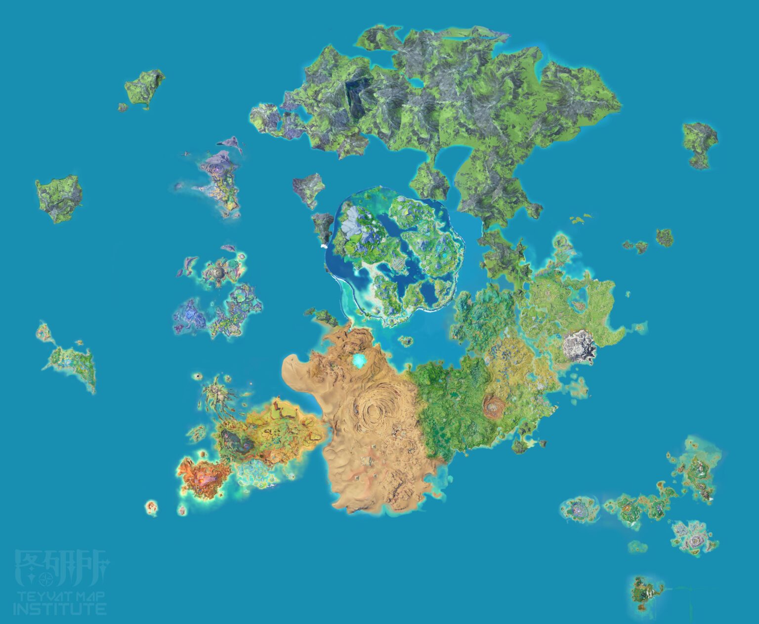 Teyvat Luna VI/6.5の衛星地図 [Teyvat Map Institute]