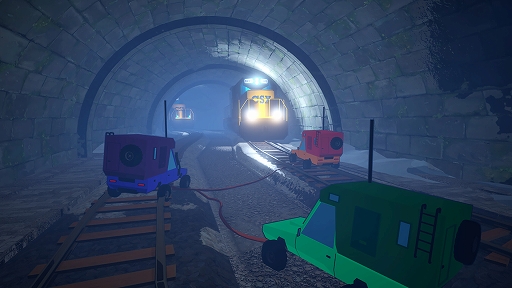 画像ギャラリー No.002のサムネイル画像 / ロープでつながれた車を操作して山頂を目指す。4人協力ドライビングゲーム「Dangerous Mountain Together」，Steamで配信開始