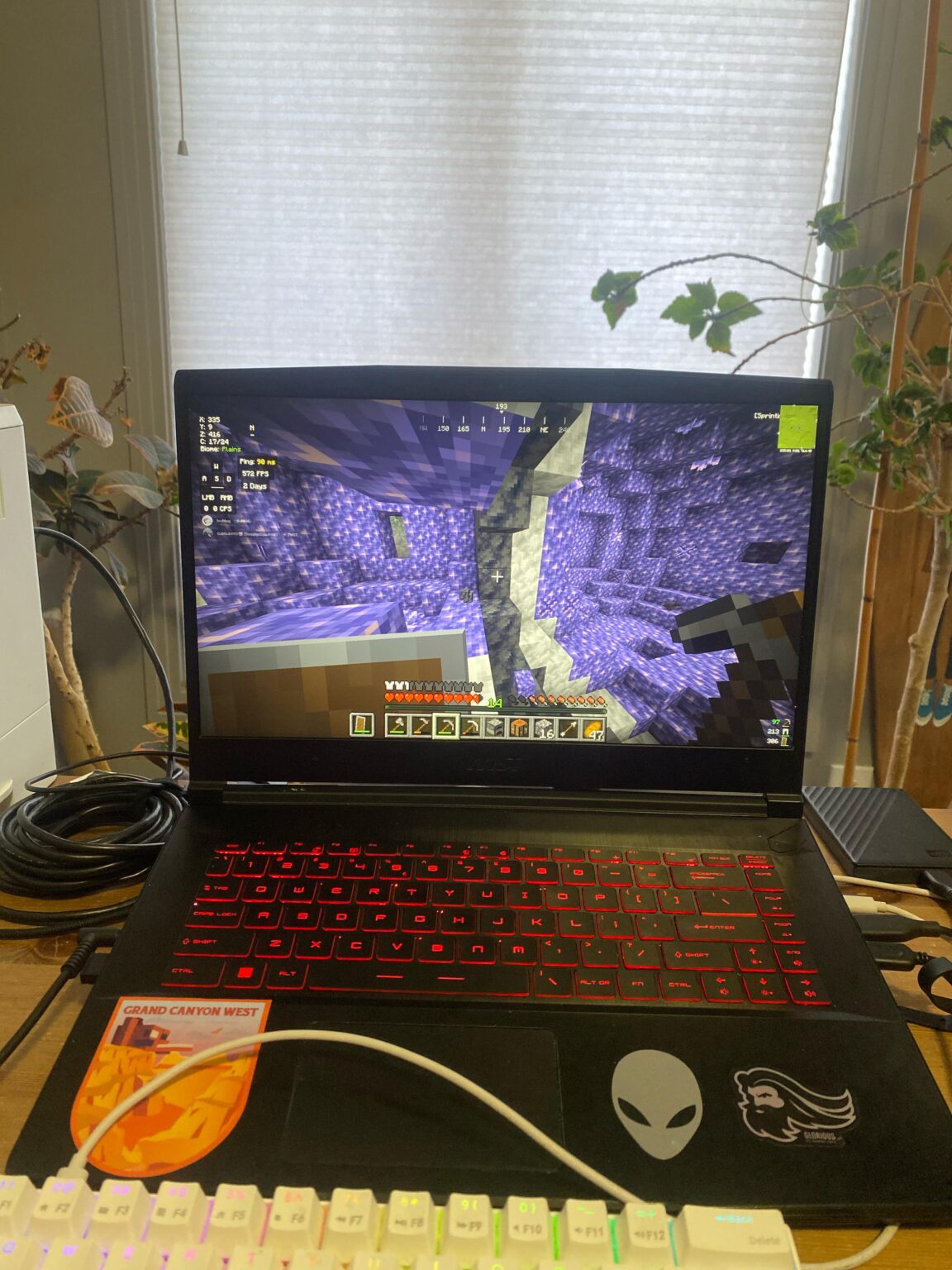 2 つの接続されたアメジスト ジオード