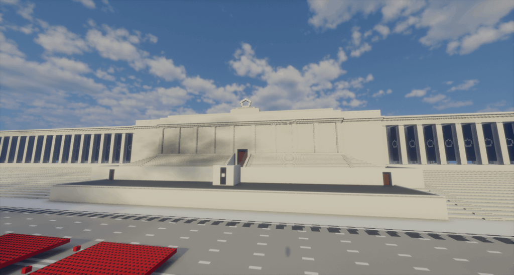 私の街の中心にある練兵場と銅像