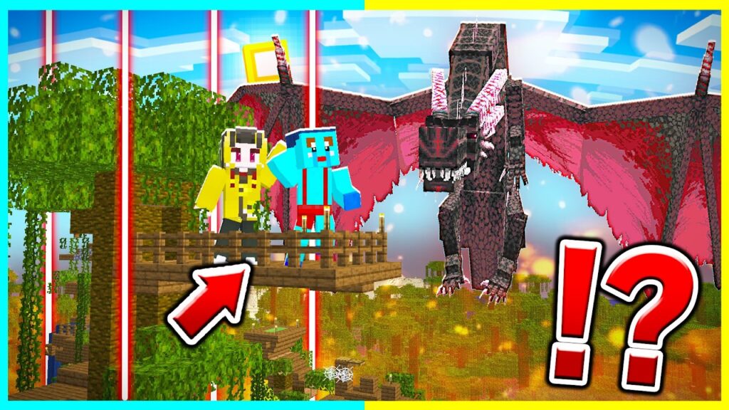 伝説のドラゴン vs けなそゆ、けなたろう最強ツリーハウスセキュリティ🔥【まいくら / マインクラフト】