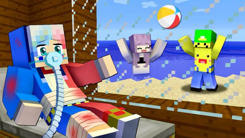 大怪我したのに友達に無視されるマインクラフト😱【マイクラ まいくら】ぽっぴんず