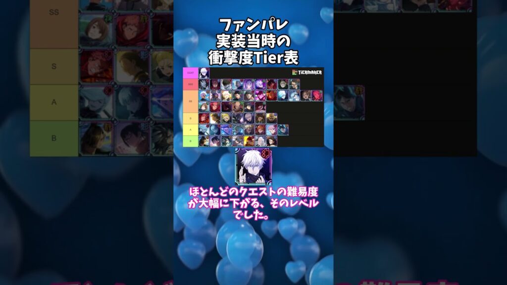【ファンパレ】実装時の衝撃度Tier表！#ファンパレ #ファントムパレード #呪術廻戦 #呪術廻戦ファントムパレード