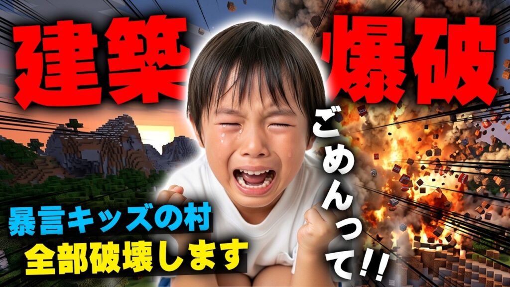 【マイクラ】イキリ小学生にアイテムを全て奪われたので『巨大TNT装置』でワールドを破壊しますｗｗｗｗｗ【マインクラフト】【Minecraft】