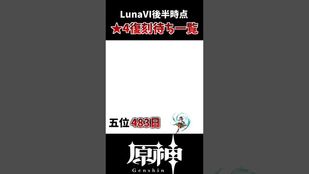 【原神】LunaⅥ、星4復刻待ちキャラ一覧！！#hoyocreators #げんしん #原神 #genshinimpact
