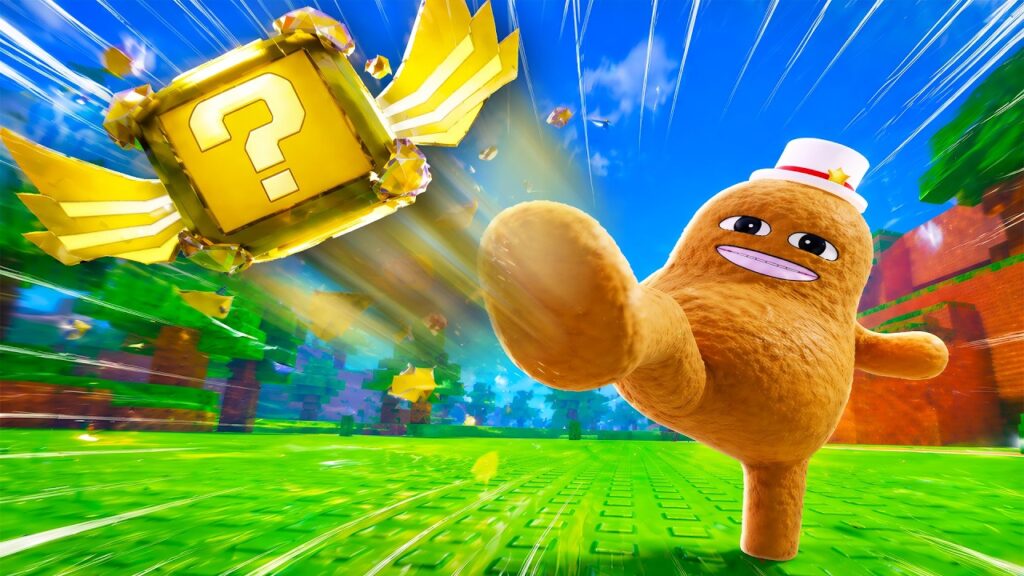 ラッキーブロックを蹴るロブロックス (Roblox)