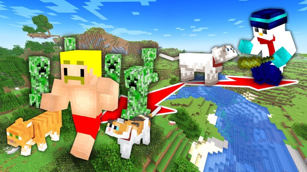 クリーパーだらけの世界でネコとどこまで遠くに行けるか選手権！【マイクラ】