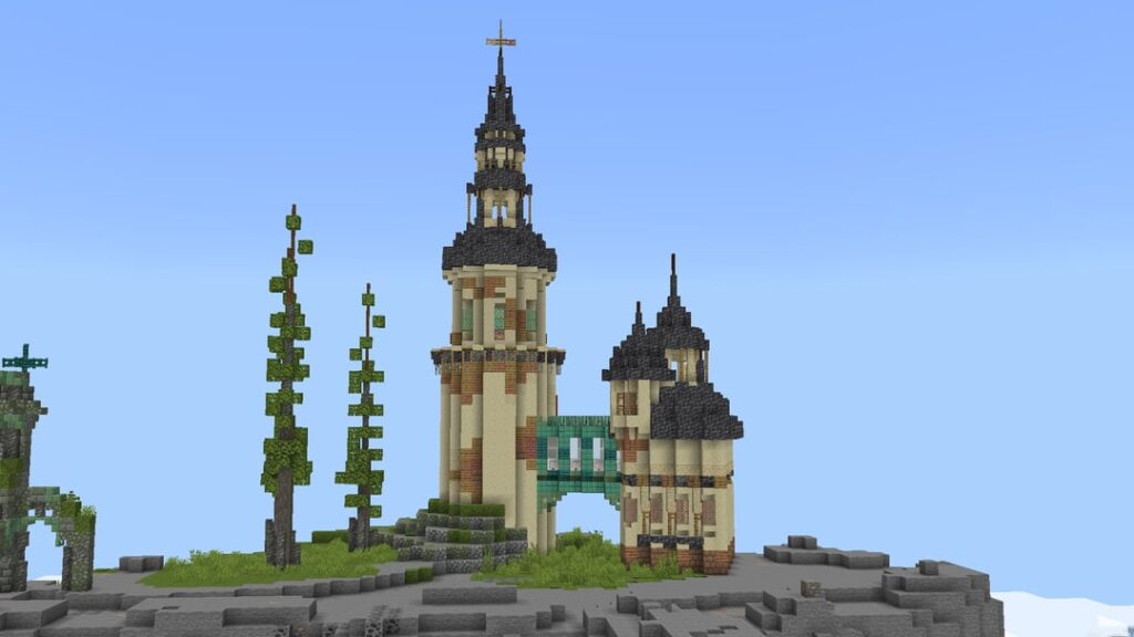 山の上に小さなお城を作りました