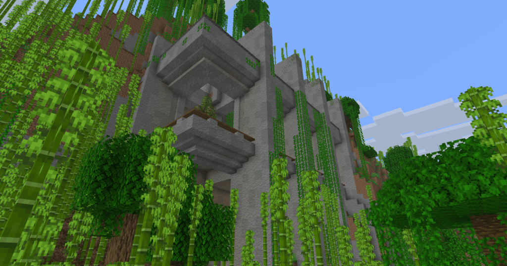 進行中のブルータリスト スタイルのジャングル マウンテン サイド ベース