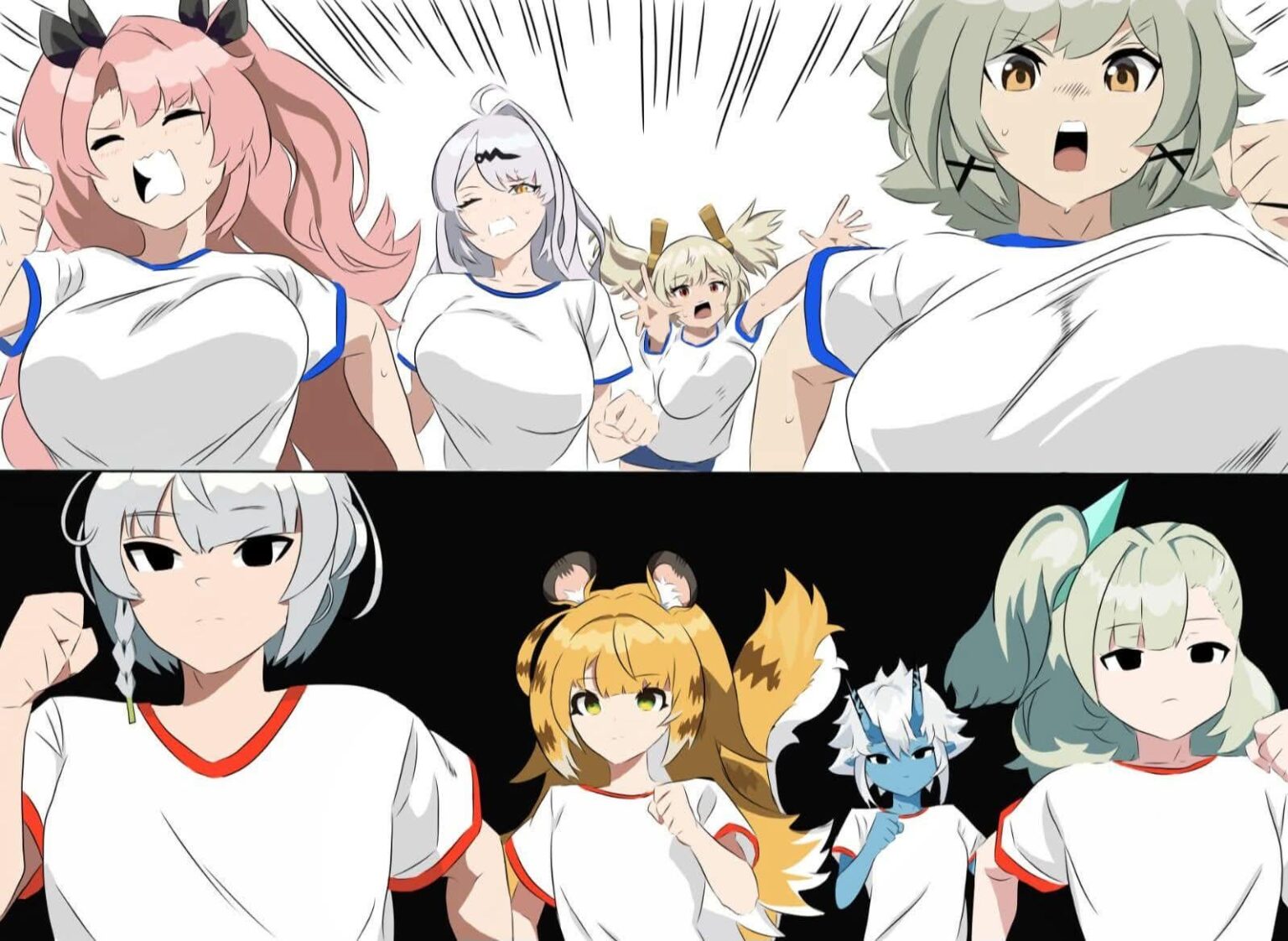 ランニングマラソン (おっぱい vs フラット) by @MomazosZenless