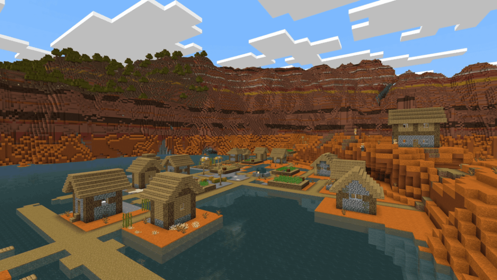 スポーン近くのメサ要塞村