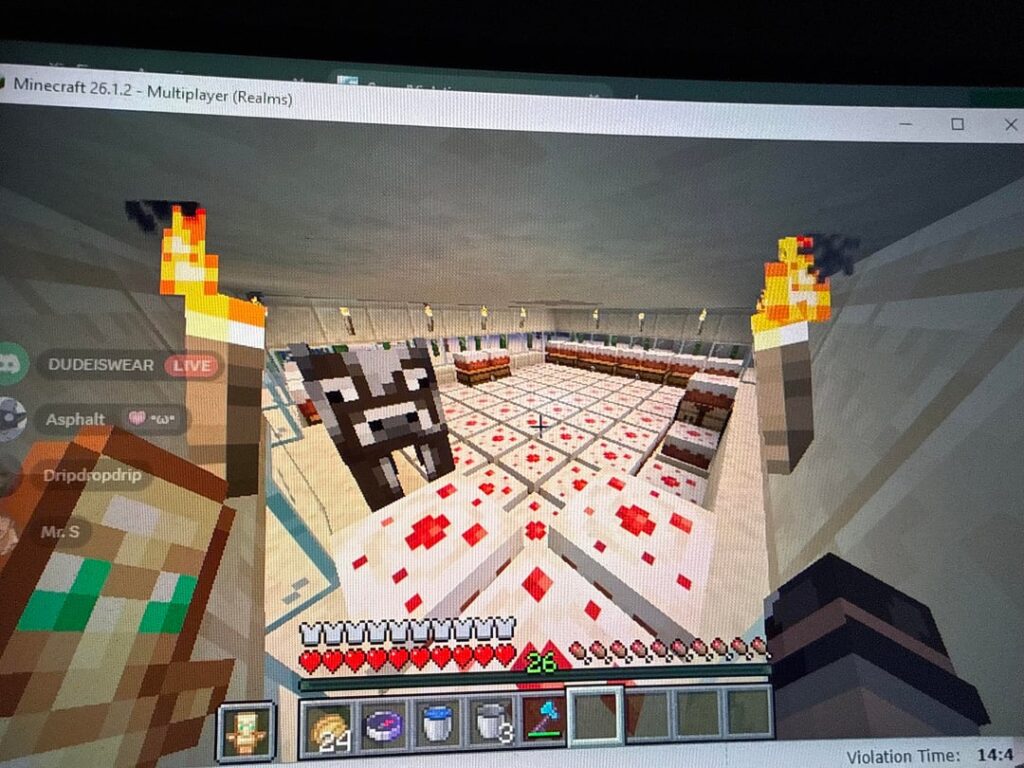 今日は友達の誕生日です。彼の基地をケーキで満たしました。