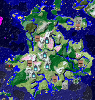 要塞と 4/5 の村を含む大陸