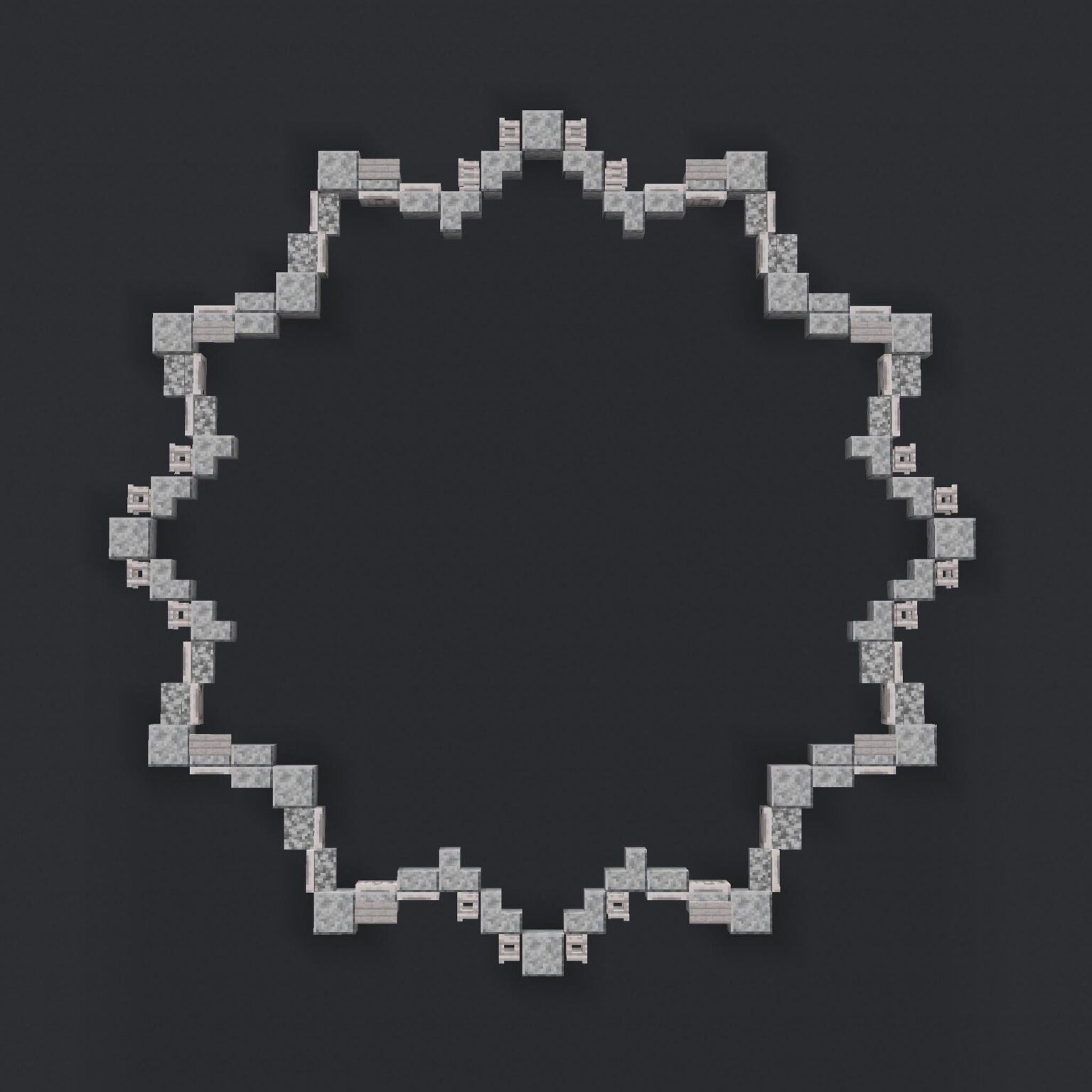 ブロックゲームで12面の星を作りました