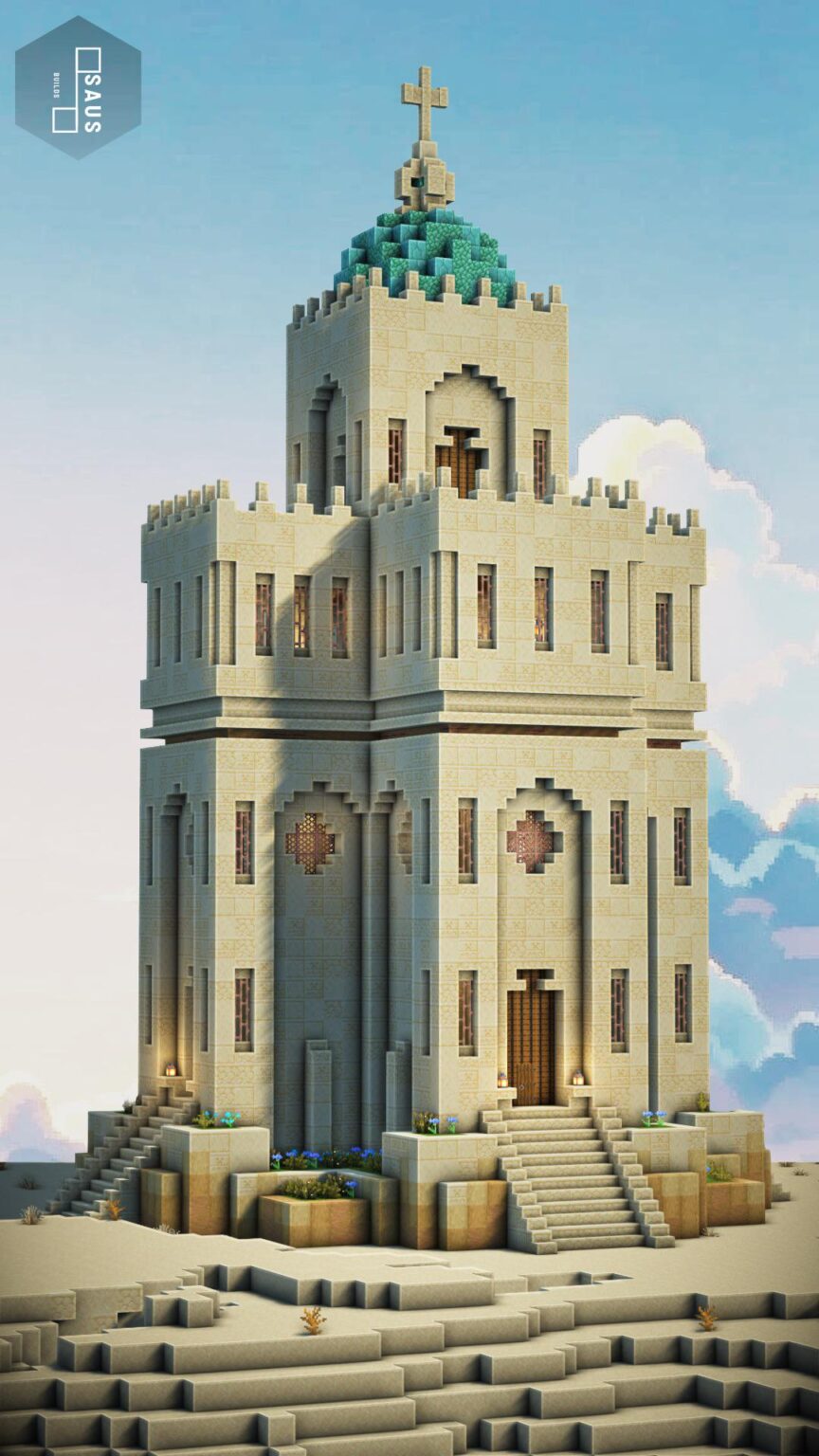 地中海/ビザンチン（のようなもの）にインスピレーションを得た大聖堂を作りました