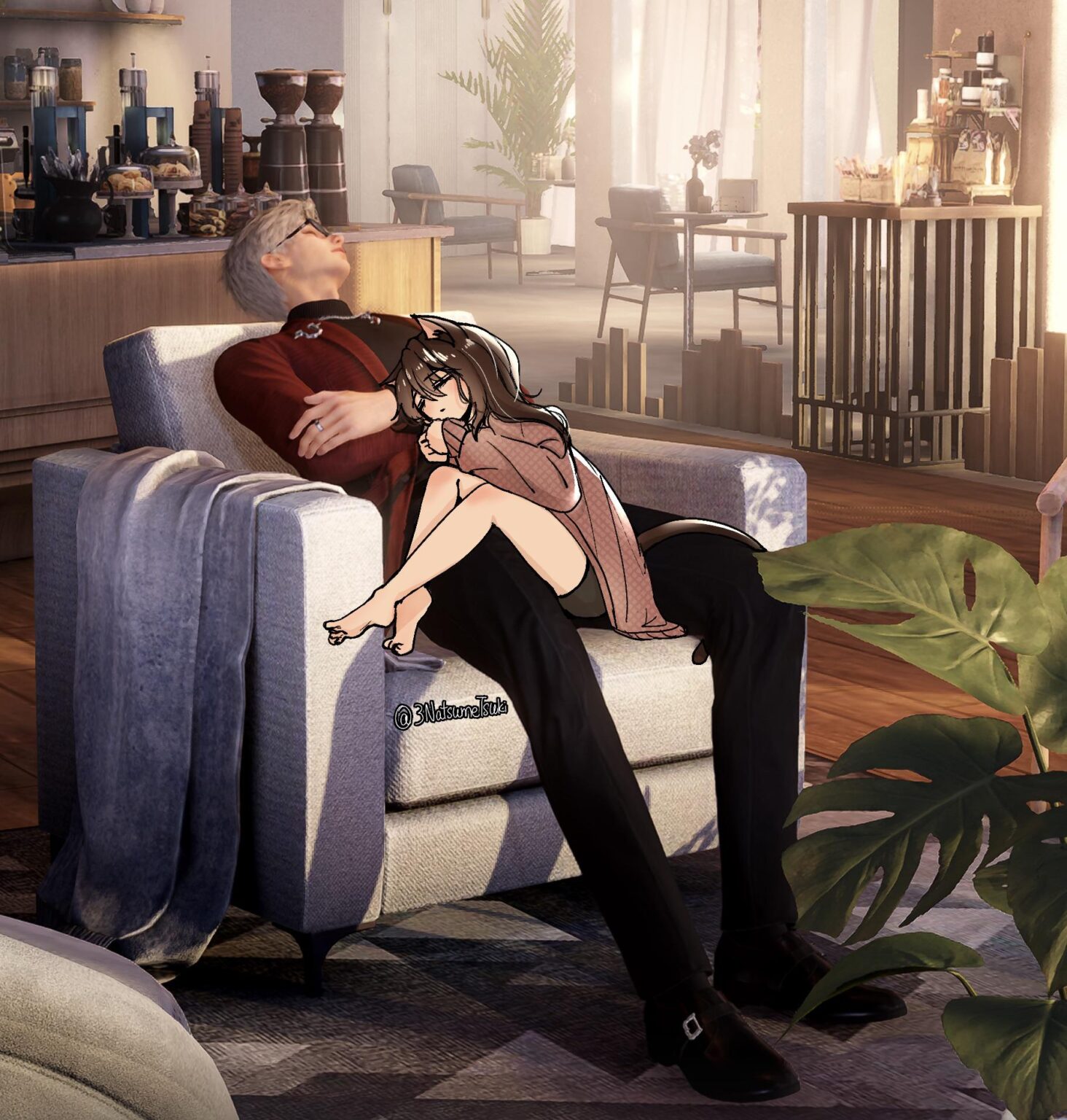 私のアート🐦‍⬛🩷🐱😴😴😴