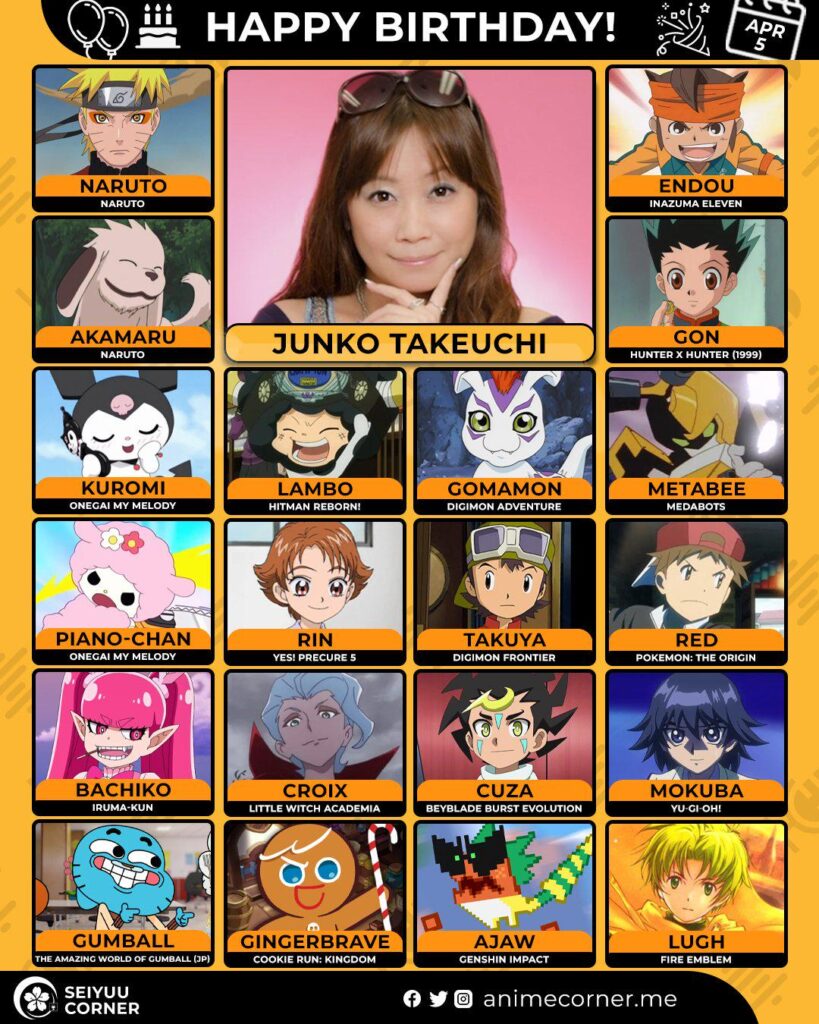 アジャウの声優、偉大で才能ある30年のベテラン、竹内順子さんのお誕生日おめでとうございます！ 😍🎊🎂