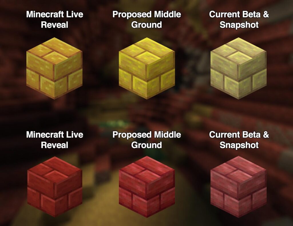 これが硫黄ブロックと辰砂ブロックの色を修正するための私の提案です。