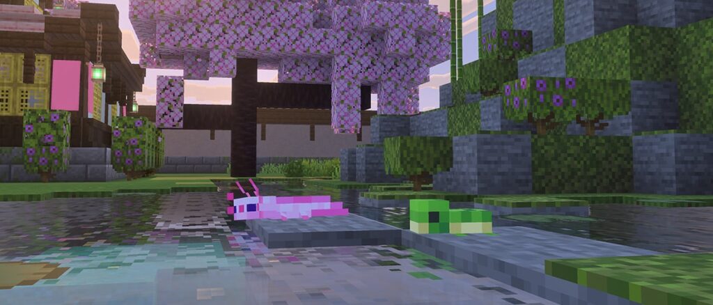 This screenshot shows adorably tiny baby axolotls and baby turtles - redesigned, and cuter than ever!