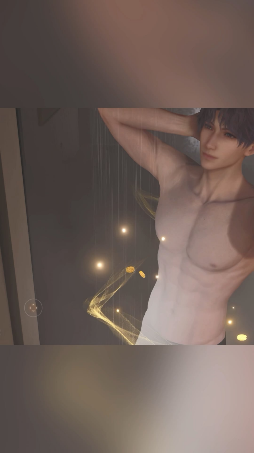 シャワーの水温を調節するラファエルさん（笑）