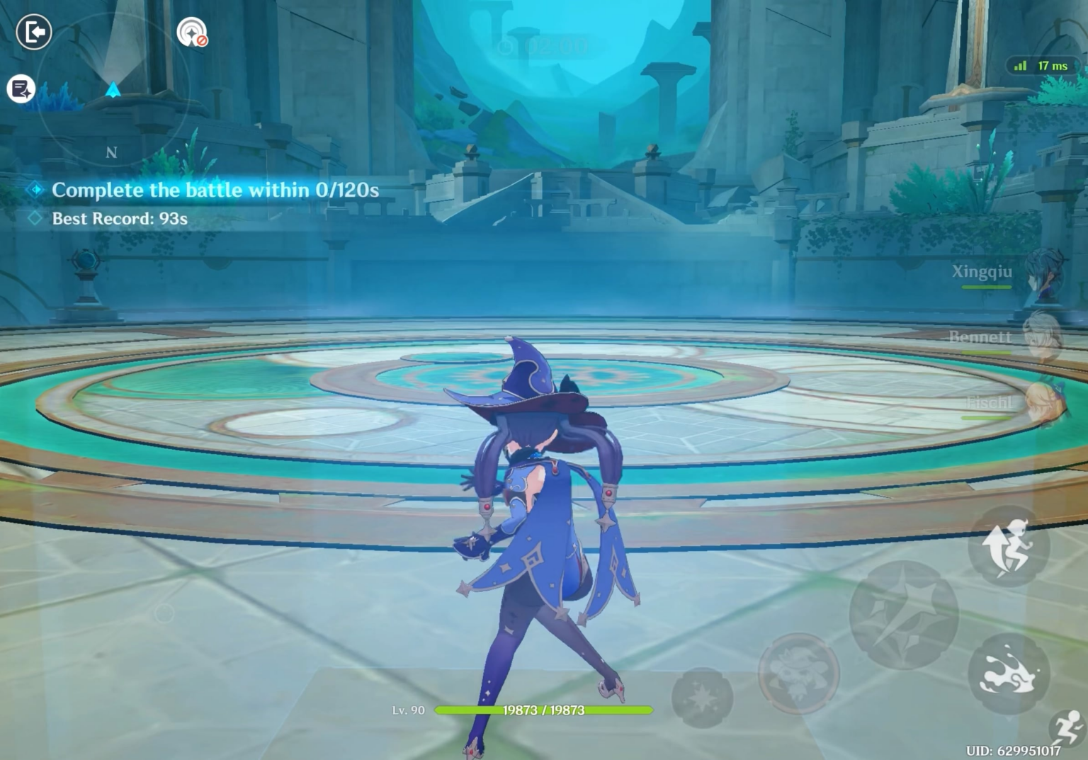 ダイアモードを 1.0 チームで 92 秒でクリア (4* 武器のみ)