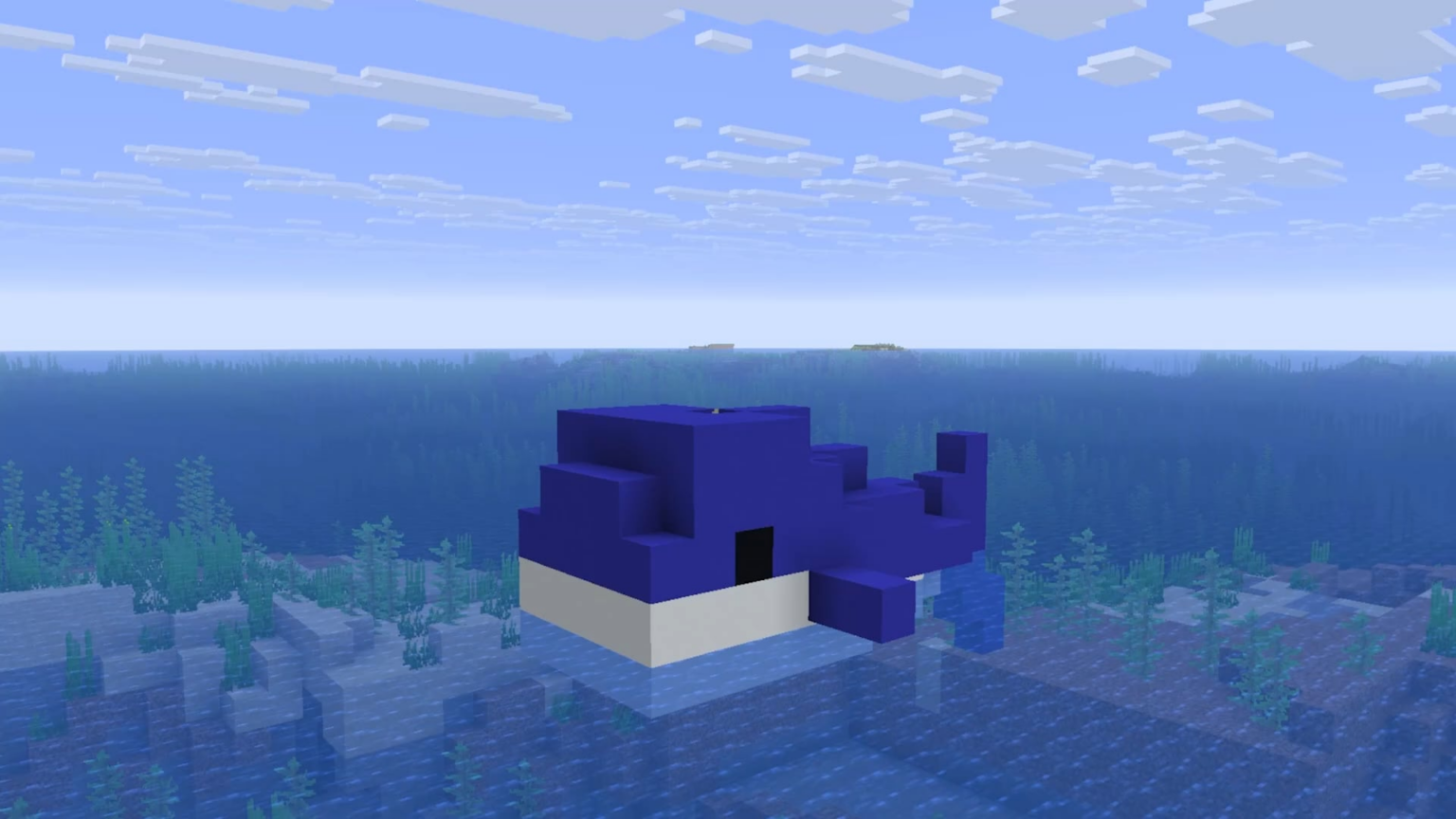 硫黄ブロックを持ったクジラ